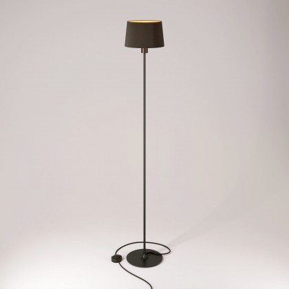 MAG-Y floor lamp with round metal base and Athena shade - Black