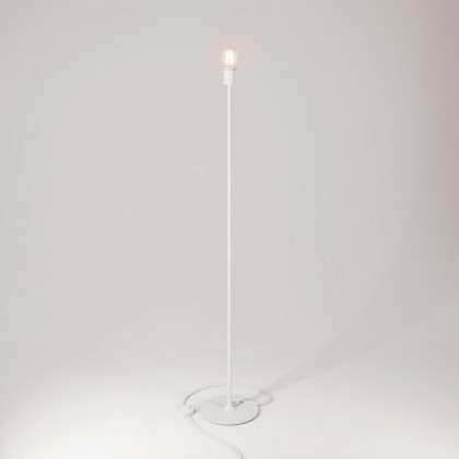 MAG-Y floor lamp with round metal base with fitting for lampshade - Matt White