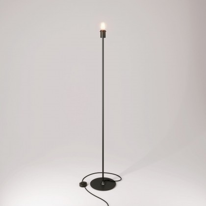 MAG-Y floor lamp with round metal base with fitting for lampshade - Black