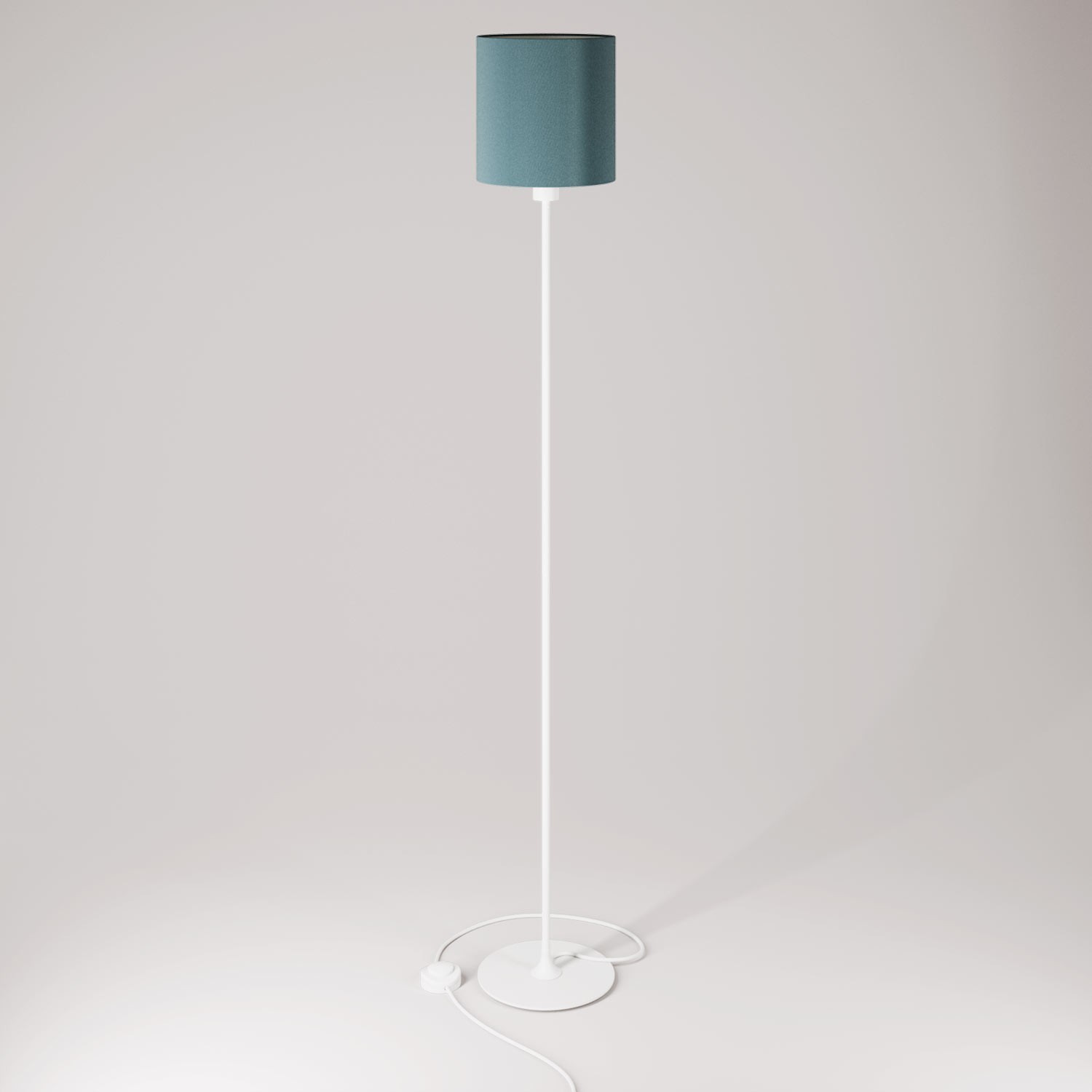 MAG-Y floor lamp with round metal base and Cilindro M shade