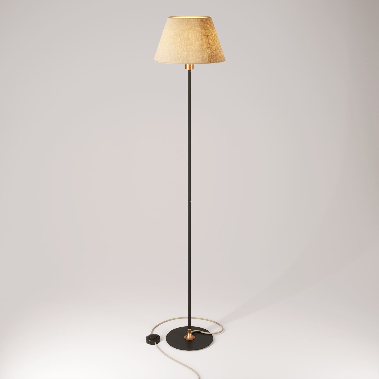 MAG-Y floor lamp with round metal base and shade Impero M