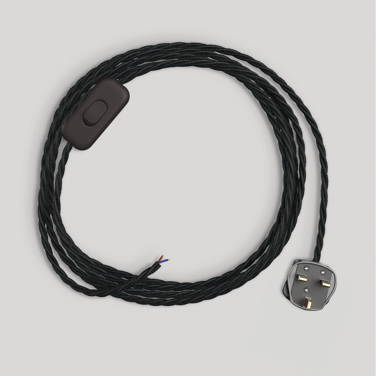 Wiring for lamp with black braided cable 1.80 m