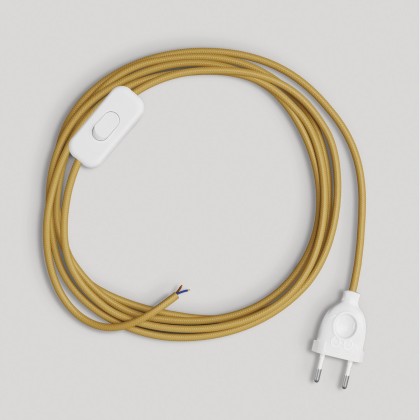 Wiring for lamp with bright mustard cable 1.80 m - White