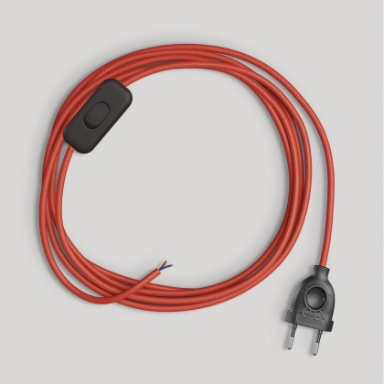 Wiring for lamp with bright red cable 1.80 m - Black