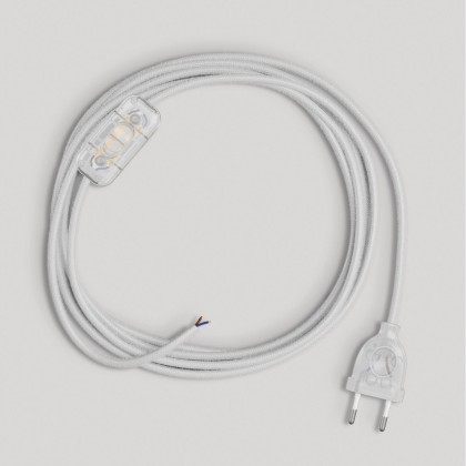 Wiring for lamp with white cotton cable 1.80 m - Transparent