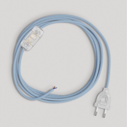 Wiring for lamp with blue Steward cotton cable 1.80 m - Transparent