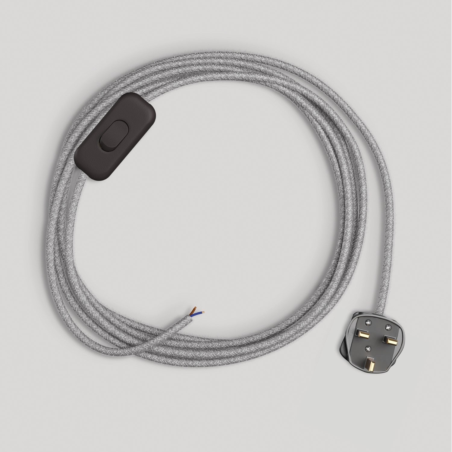 Wiring for lamp with grey linen cable 1.80 m