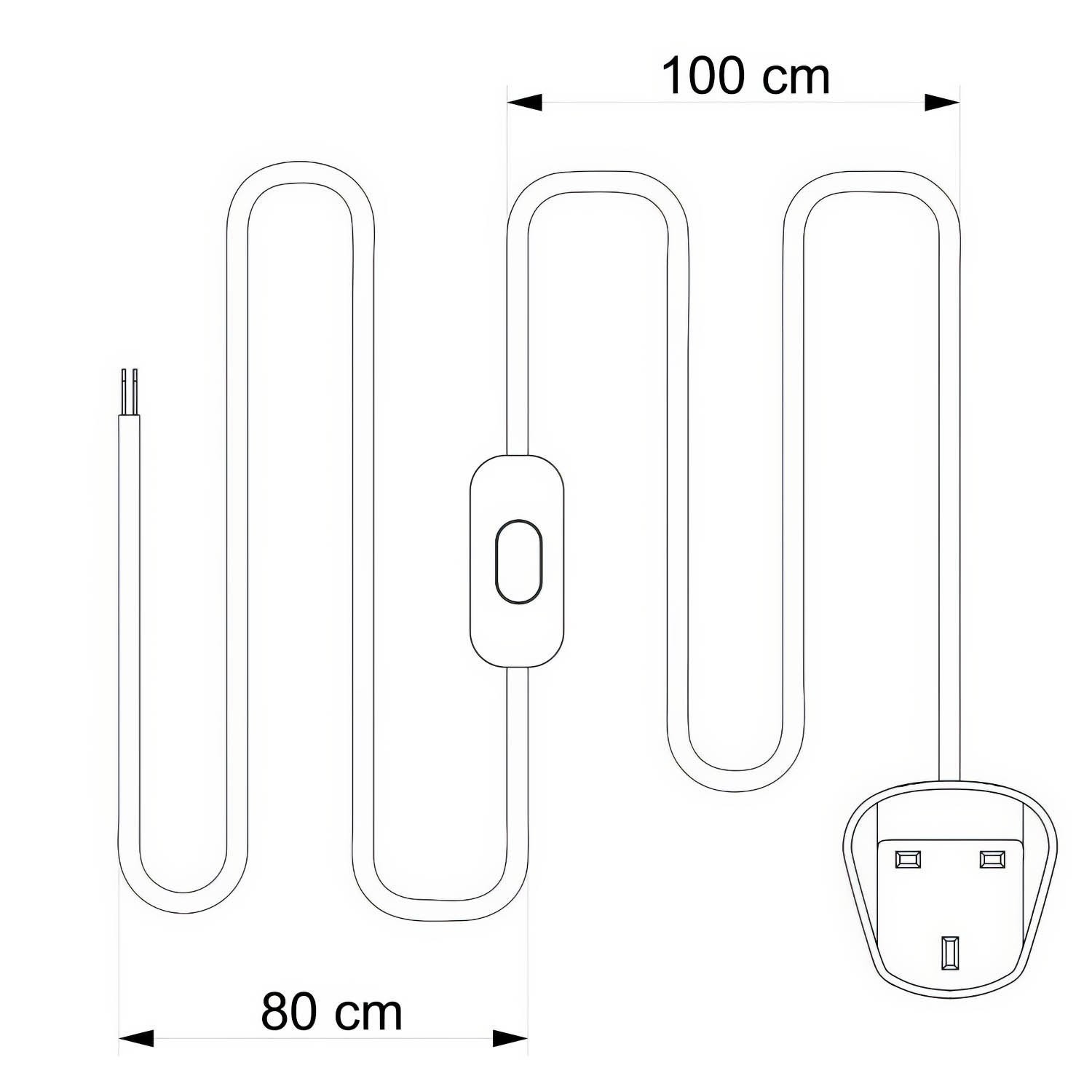 Wiring for lamp with grey linen cable 1.80 m