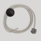 Wiring for lamp with white braided cable 3 m