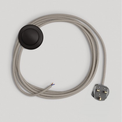 Wiring for lamp with dove-grey cotton cable 3 m