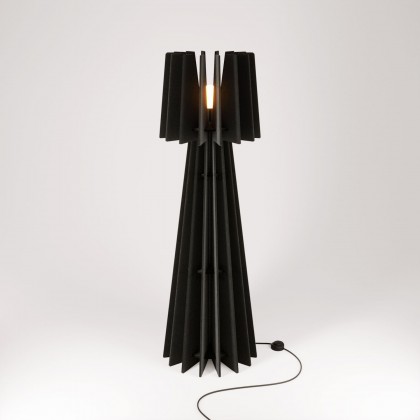 SHHINE - Floor lamp made of sound-absorbing material - Black melange