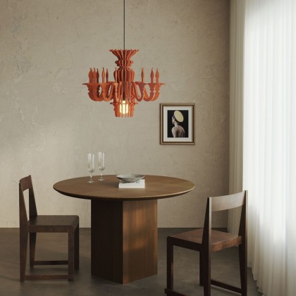 Suspension lamp with classic SHHANDELIER shade made of sound-absorbing material