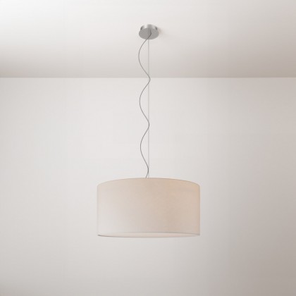 Cilindro Medium fabric pendant lamp with lampshade - Made in Italy - Sand Arenal