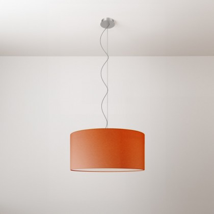 Cilindro Medium fabric pendant lamp with lampshade - Made in Italy - Lobster Cinette