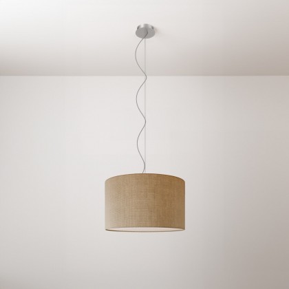 Cilindro fabric pendant lamp Small - Made in Italy - Taupe Arenal