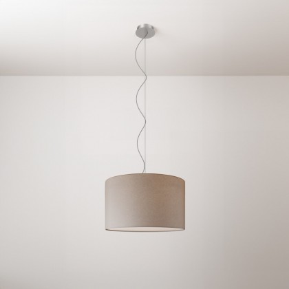 Cilindro fabric pendant lamp Small - Made in Italy - Light gray Camelot