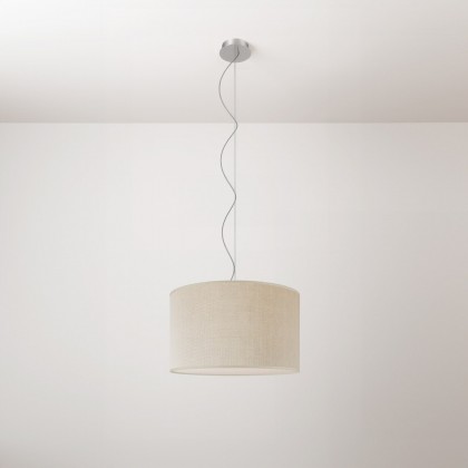 Cilindro fabric pendant lamp Small - Made in Italy - Light Jute