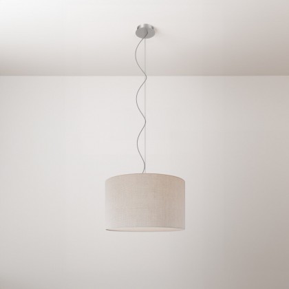 Cilindro fabric pendant lamp Small - Made in Italy - Raw linen