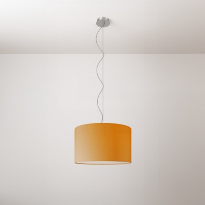 Cilindro fabric pendant lamp Small - Made in Italy - Tangerine canvas