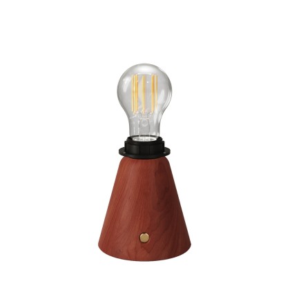 Portable and rechargeable Cabless11 lamp with Drop light bulb suitable with lampshade - Terracotta