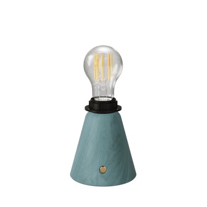 Portable and rechargeable Cabless11 lamp with Drop light bulb suitable with lampshade - Teal