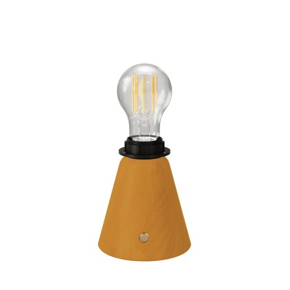 Portable and rechargeable Cabless11 lamp with Drop light bulb suitable with lampshade - Saffron