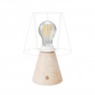 Portable and rechargeable Cabless11 lamp with Drop light bulb suitable with lampshade