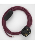 Lamp wiring, RC32 Burgundy Cotton 1,80 m.