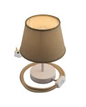 Alzaluce with Impero lampshade, metal table lamp with english plug, cable and switch