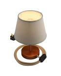 Alzaluce with Impero lampshade, metal table lamp with english plug, cable and switch