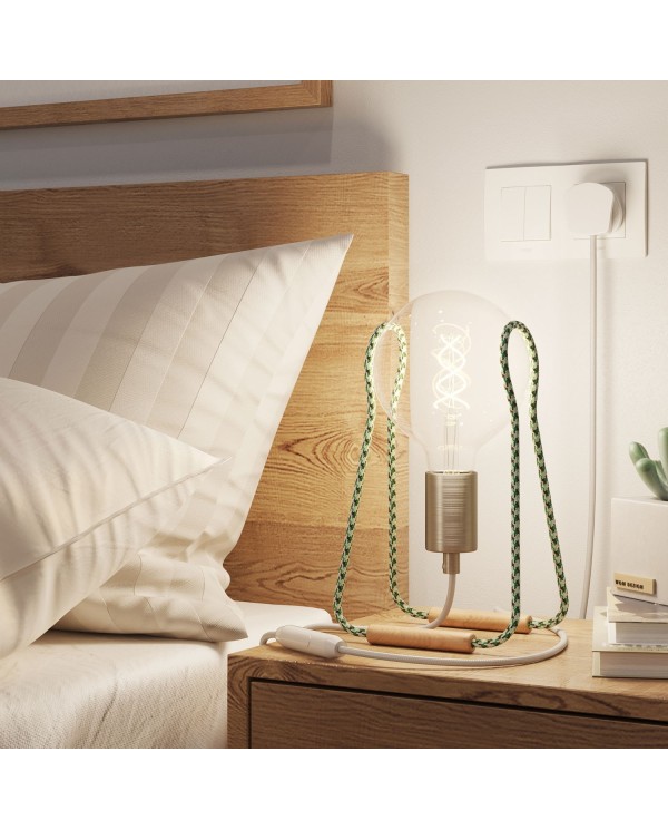 Taché Metal, table lamp complete with a fabric cable, switch and UK plug