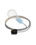 Eiva Snake Pastel, portable outdoor lamp, 5 m textile cable, UK plug and IP65 waterproof lamp holder