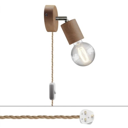 Spostaluce Lamp adjustable wooden Joint - Neutral - Brushed titanium